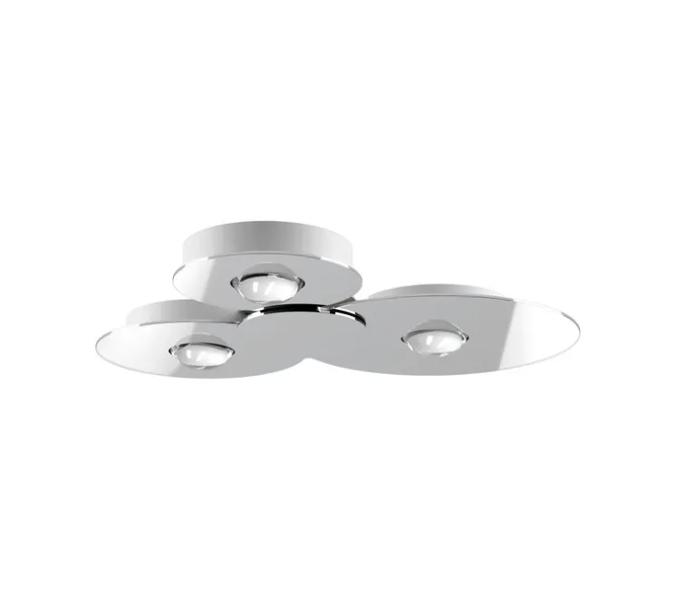 Plafonnier, Bugia Triple, chrome, LED, dim, 2700K, 3960 lm, L52,5cm, H5,4cm - Lodes