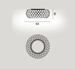 Plafonnier, Caboche Plus, transparent, LED, 2700K, 3645lm, Ø50cm, H19cm - Foscarini