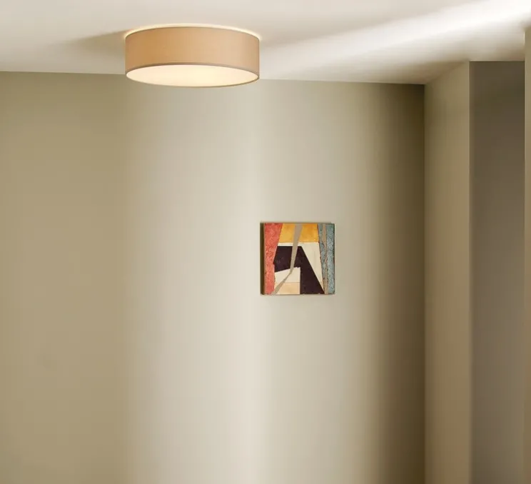 Plafonnier, Cambria 480, Putty Fabric, IP44, Ø48cm, H13cm - Astro Lighting