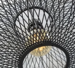 Plafonnier, Cango, noir, Ø60cm, H25cm - Good&Mojo