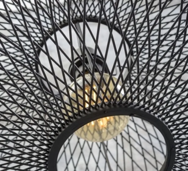 Plafonnier, Cango, noir, Ø60cm, H25cm - Good&Mojo