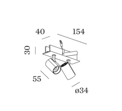 Plafonnier & Spot*Wever&Ducré Plafonnier, Ceno 2.0, , LED, 2700K, 2x440lm, L15,4cm, H4cm - Wever & Ducré noir et or