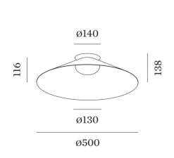 Plafonnier & Spot*Wever&Ducré Plafonnier, Clea 2.0, Feel Jade, 2700K, 615lm, L50cm, H13,8cm, P50cm - gris clair