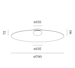 Plafonnier & Spot*Wever&Ducré Plafonnier, Clea 3.0, , LED, 2700K, 745lm, Ø70cm, H9cm - noir