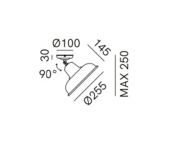 Plafonnier & Spot*Il Fanale Plafonnier, Contrada 243.02.OR, , Ø25,5cm, H14,5cm - cuivre