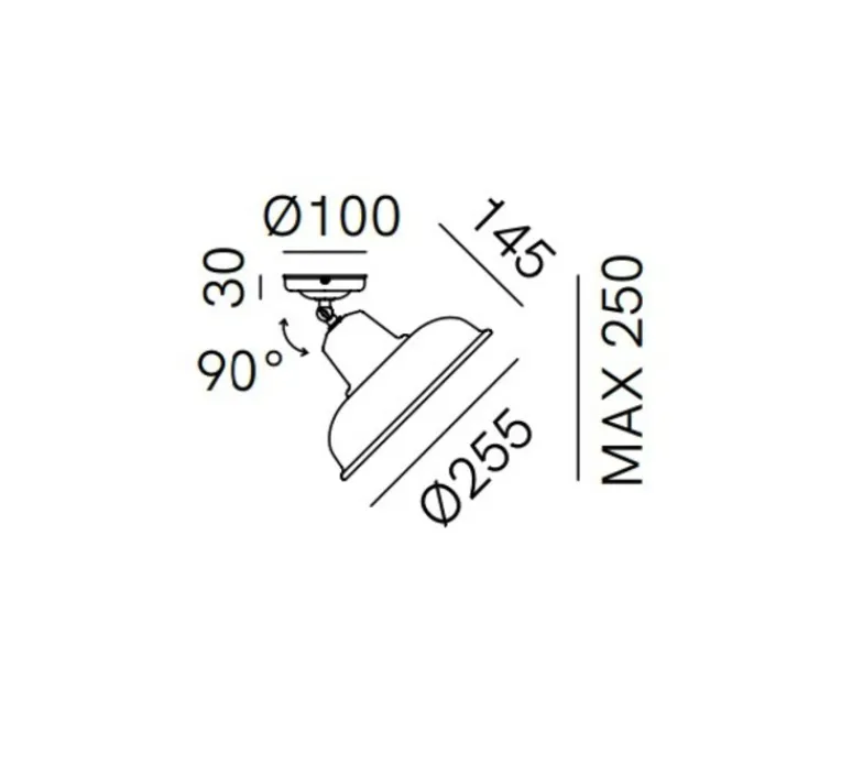 Plafonnier & Spot*Il Fanale Plafonnier, Contrada 243.02.OR, , Ø25,5cm, H14,5cm - cuivre