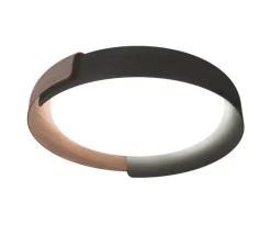 Plafonnier & Spot*KDLN Plafonnier, DALA, , LED, dim, 2700k, 4200 lm, Ø58cm, H11cm - gris foncé, bois