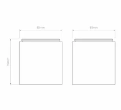 Plafonnier de salle de bain, Kos Square II, noir, IP65, Ø8,5cm, H8,5cm - Astro Lighting