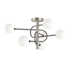 Plafonnier, Diapason 79 6L, graphite satiné, nickel satiné, Ø79cm, H40cm - Manufacture