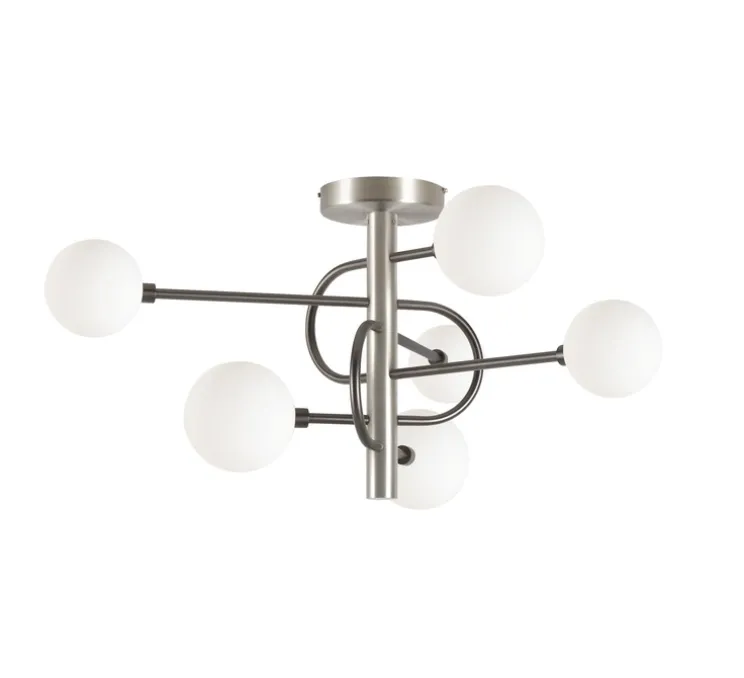 Plafonnier, Diapason 79 6L, graphite satiné, nickel satiné, Ø79cm, H40cm - Manufacture