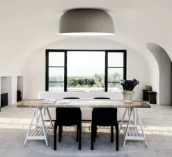 Plafonnier, Djembé C 100.38, blanc RAL 1013, LED, 2700K, 4290lm, Ø100cm, H38cm - Marset