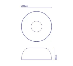 Plafonnier, Djembé C 100.38, blanc RAL 1013, LED, 2700K, 4290lm, Ø100cm, H38cm - Marset