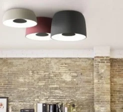 Plafonnier & Spot*Marset Plafonnier, Djembé C 42.28, LED, dimmable, , Ø42cm, H28cm - Gris