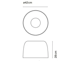 Plafonnier & Spot*Marset Plafonnier, Djembé C 42.28, LED, dimmable, , Ø42cm, H28cm - Gris