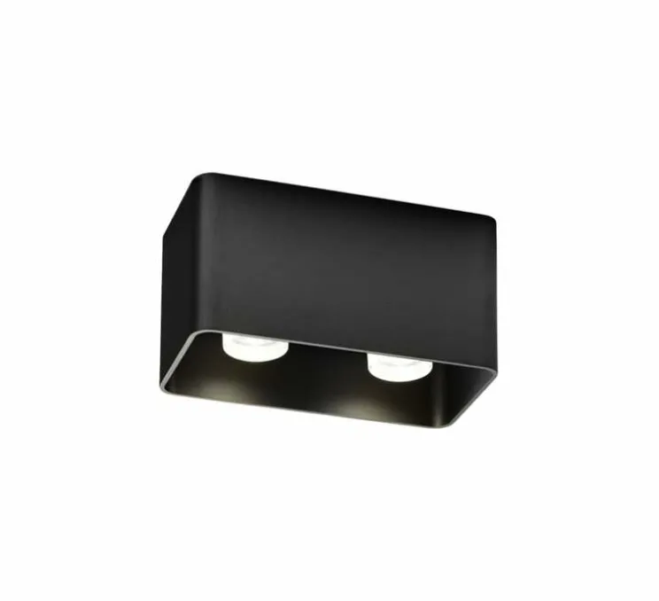 Plafonnier, Docus 2.0 LED, noir mat, LED, 2700K, 1270 lm, L17,4cm, H9cm - Wever&Ducré