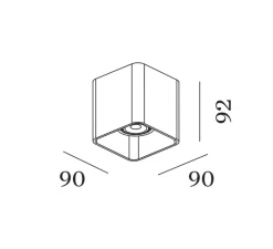 Plafonnier & Spot*Wever&Ducré Plafonnier, Docus 1.0 PAR16, , L9cm, H9,2cm - noir