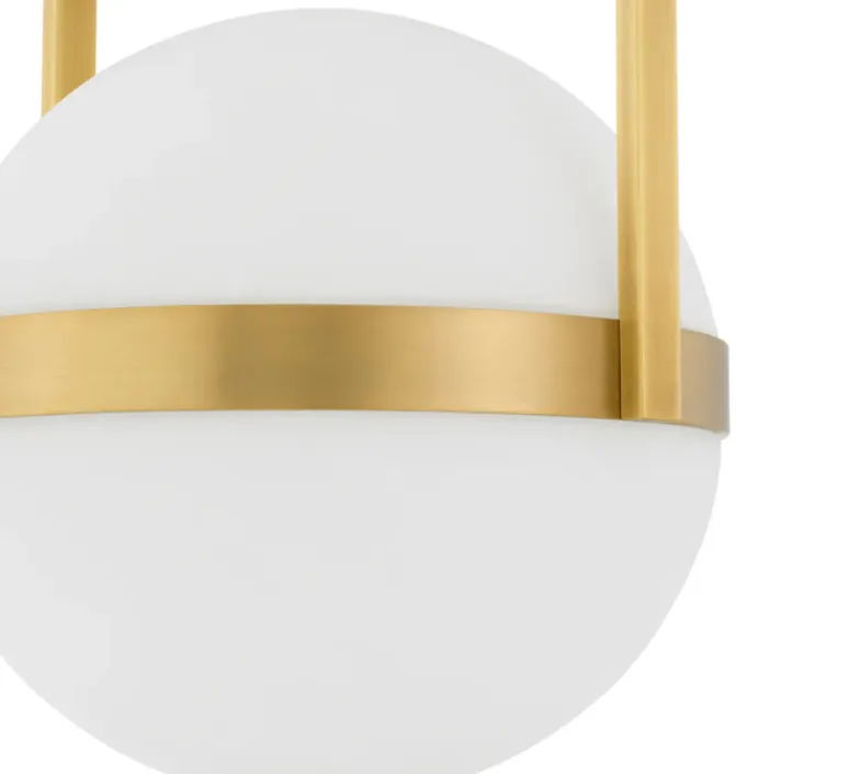 Plafonnier & Spot*Eichholtz Plafonnier, Dover, , L38cm, H105cm - laiton antique, verre opalin