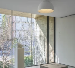 Plafonnier & Spot*Vibia Plafonnier, Duo 4878, , LED, dim, 2700K, 1458 lm, Ø70cm, H38cm - blanc, chêne