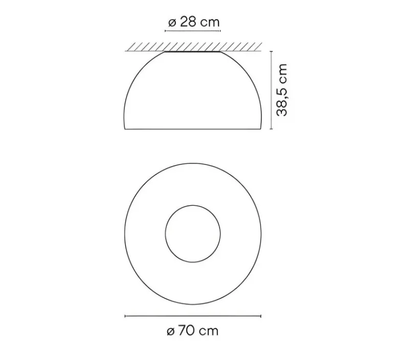 Plafonnier & Spot*Vibia Plafonnier, Duo Petra 4879, , LED, dim, 2700K, 207 lm, Ø70cm, H38,5cm - beige