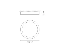 Plafonnier & Spot*Vibia Plafonnier, Duo Petra 4872, , LED, dim, 2700K, 3967 lm, Ø78cm, H12cm - blanc, chêne