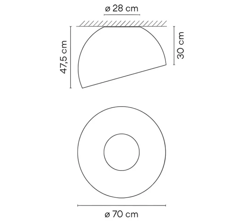 Plafonnier & Spot*Vibia Plafonnier, Duo Petra 4881, , LED, dim, 2700K, 2068 lm, Ø70cm, H47,5cm - noir