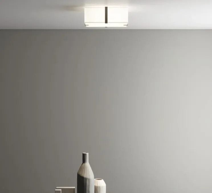 Plafonnier, Elba Square 350, blanc, Ø35cm, H13cm - Astro