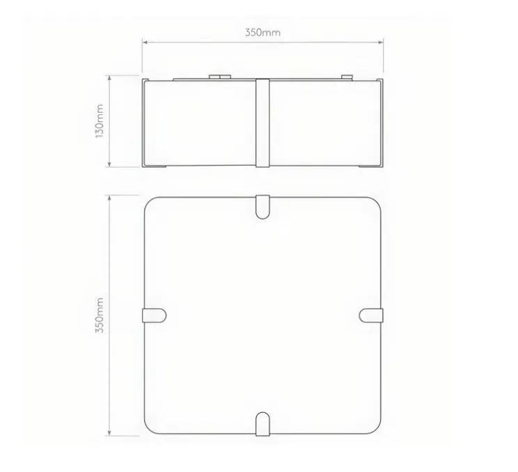 Plafonnier, Elba Square 350, blanc, Ø35cm, H13cm - Astro