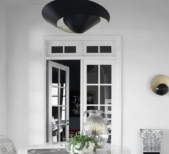 Plafonnier, Escargot 85, noir, Ø93cm, H60cm - Serge Mouille