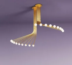 Plafonnier, Fan 567, laiton brossé, L153cm, H150cm - Atelier Areti