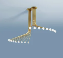 Plafonnier & Spot*Atelier Areti Plafonnier, Fan 566, , L153cm, H120cm - laiton brossé