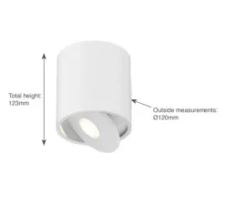 Plafonnier & Spot*Doxis Plafonnier, FlatLED T1 (Lens) Surface Mounted, mat, LED, 2700K, 1335lm, Ø12cm, H12,3cm - noir