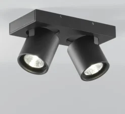 Plafonnier, Focus 2, noir, LED, 3000K, 1080lm, L20cm, H9cm - Light Point