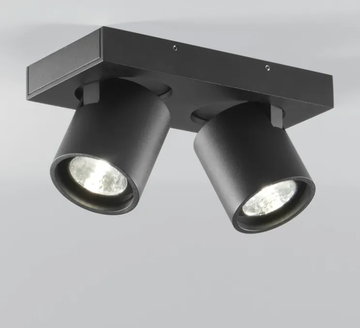 Plafonnier, Focus 2, noir, LED, 3000K, 1080lm, L20cm, H9cm - Light Point