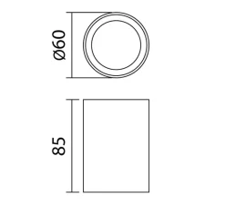Plafonnier & Spot*MDC Plafonnier, Galileo S, , IP44, Ø6cm, H8,5cm - blanc mat