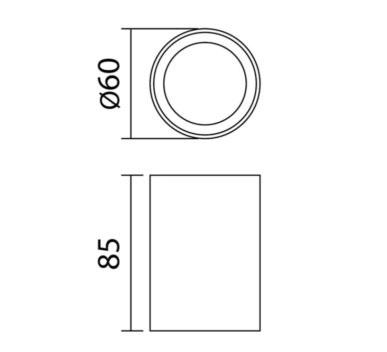Plafonnier & Spot*MDC Plafonnier, Galileo S, , IP44, Ø6cm, H8,5cm - noir mat