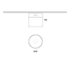 Plafonnier & Spot*ONOK Plafonnier, Glass, , IP65, LED, 3000K, 400 lm, Ø11,3cm, H10,5cm - anthracite