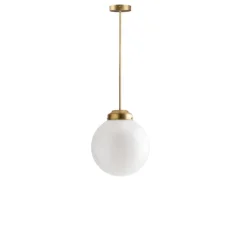 Plafonnier & Spot*Zangra Plafonnier, Glass L 008, , Ø23,5cm, H55cm - laiton, verre opalin