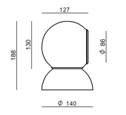 Plafonnier, Gravitino 541, gris, LED, dim, 3000K, 956 lm, Ø14cm, H18,8cm - Stilnovo