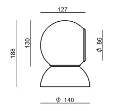 Plafonnier & Spot*Stilnovo Plafonnier, Gravitino 541, , LED, dim, 3000K, 956 lm, Ø14cm, H18,8cm - noir