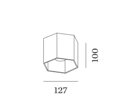 Plafonnier, Hexo 1.0 LED, blanc, variable coupure de phase, LED, 2700K, 670 lm, Ø12,7cm, H10cm - Wever&Ducré