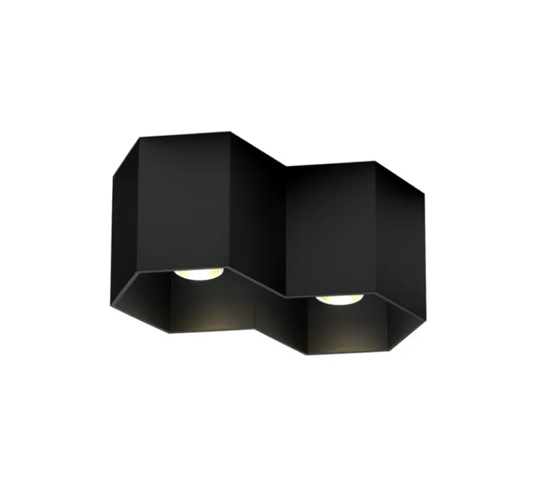 Plafonnier & Spot*Wever&Ducré Plafonnier, Hexo 2.0 LED, , LED, dim, 3000K, 1400lm, L22cm, H10cm - noir