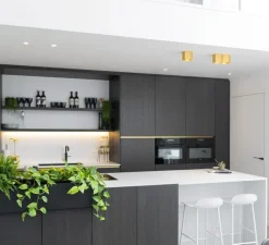 Plafonnier & Spot*Wever&Ducré Plafonnier, Hexo 1.0 LED, , variable coupure de phase, LED, 2700K, 670lm, Ø12,7cm, H10cm - or