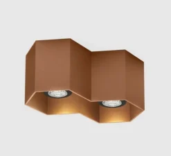 Plafonnier & Spot*Wever&Ducré Plafonnier, Hexo 2.0 PAR16, , L22cm, H10cm - cuivre