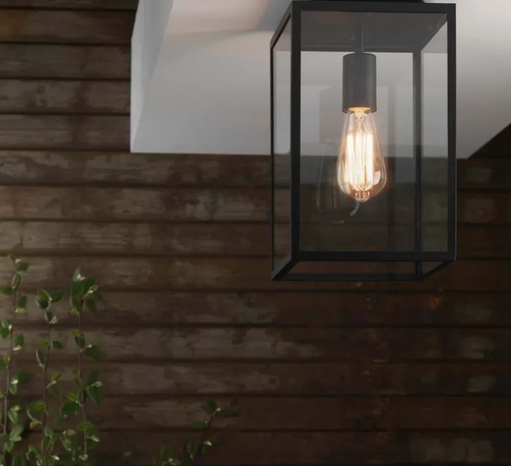 Plafonnier, Homefield, noir texturé, IP23, L20cm, H33,5cm - Astro