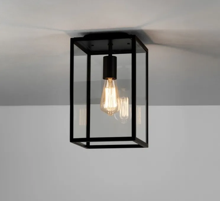 Plafonnier, Homefield, noir texturé, IP23, L20cm, H33,5cm - Astro