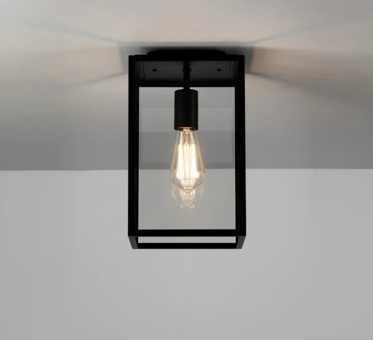 Plafonnier, Homefield, noir texturé, IP23, L20cm, H33,5cm - Astro