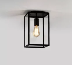 Plafonnier, Homefield, noir texturé, IP23, L20cm, H33,5cm - Astro