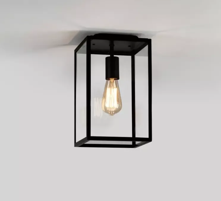 Plafonnier, Homefield, noir texturé, IP23, L20cm, H33,5cm - Astro