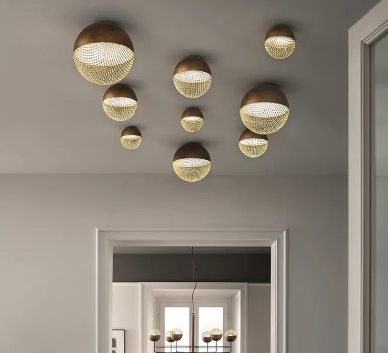 Plafonnier & Spot*Masiero Plafonnier, Iglù PL 18, , LED, 3000K, 1450 lm, Ø18cm, H18cm - bronze