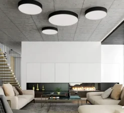 Plafonnier & Spot*ACB Plafonnier, Isia Pro, , LED, 4000K, 5750 lm, Ø60cm, H10cm - noir